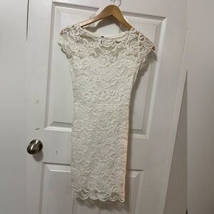 H&M Divided White Floral Lace Cap Sleeve Mini Dress - Size 4 VGUC*